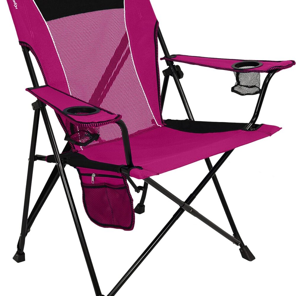 Kijaro Dual Lock Portable Camping Chairs - Enjoy the Outdoors with a Versatile Folding Chair for Sports, Lawn - Dual Lock Feature Locks Position – Hanami Pink