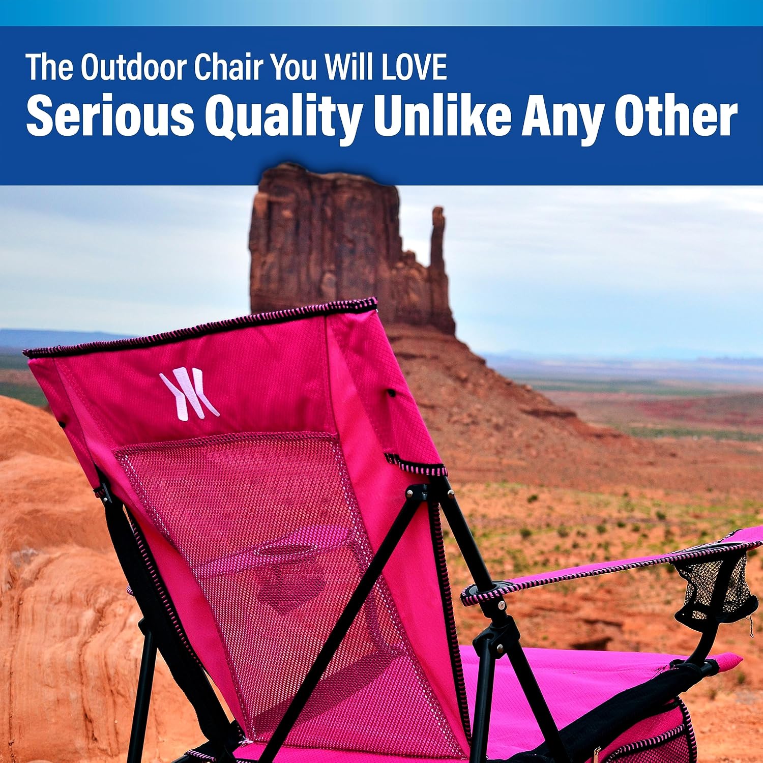 Kijaro Dual Lock Portable Camping Chairs - Enjoy the Outdoors with a Versatile Folding Chair for Sports, Lawn - Dual Lock Feature Locks Position – Hanami Pink - Image 11