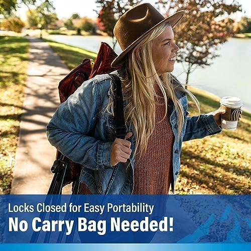 Kijaro Dual Lock Portable Camping Chairs - Enjoy the Outdoors with a Versatile Folding Chair for Sports, Lawn - Dual Lock Feature Locks Position – Hanami Pink - Image 9